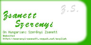 zsanett szerenyi business card