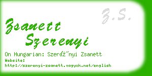 zsanett szerenyi business card